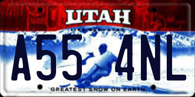 UT license plate A554NL