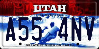 UT license plate A554NV