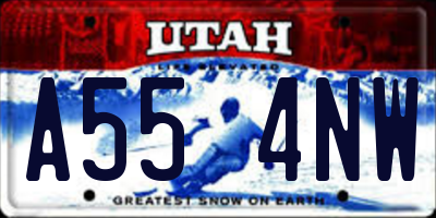 UT license plate A554NW