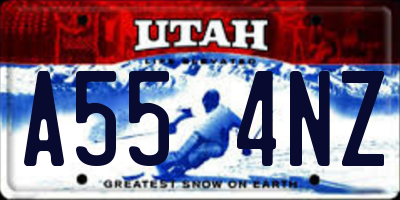 UT license plate A554NZ