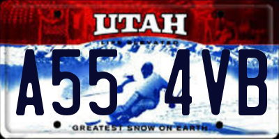 UT license plate A554VB