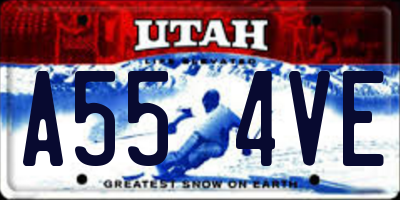 UT license plate A554VE