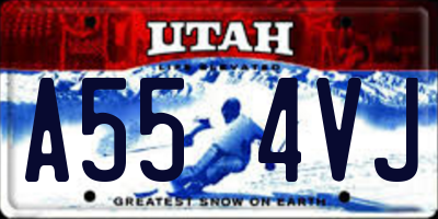 UT license plate A554VJ