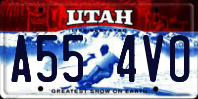 UT license plate A554VO