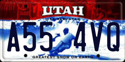 UT license plate A554VQ
