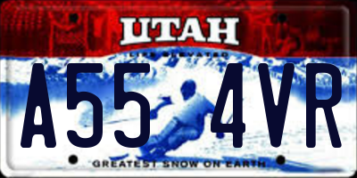 UT license plate A554VR