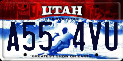 UT license plate A554VU