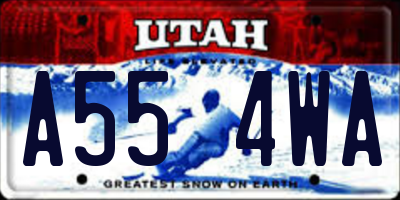 UT license plate A554WA