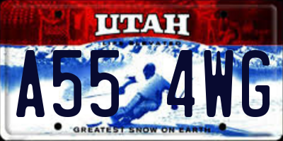 UT license plate A554WG