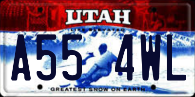 UT license plate A554WL