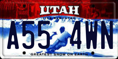 UT license plate A554WN