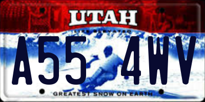 UT license plate A554WV