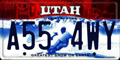 UT license plate A554WY