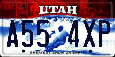 UT license plate A554XP