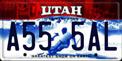 UT license plate A555AL