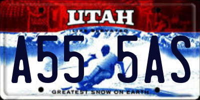 UT license plate A555AS