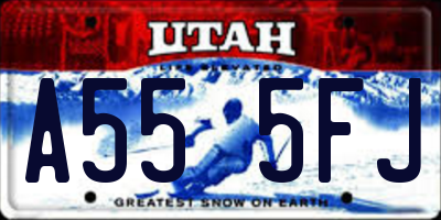 UT license plate A555FJ