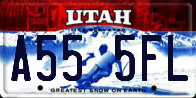 UT license plate A555FL