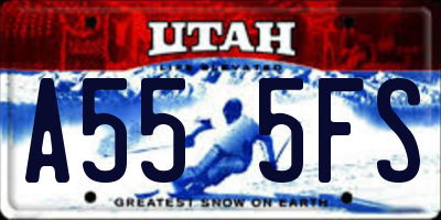 UT license plate A555FS