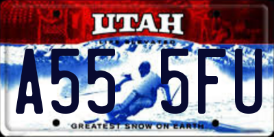 UT license plate A555FU