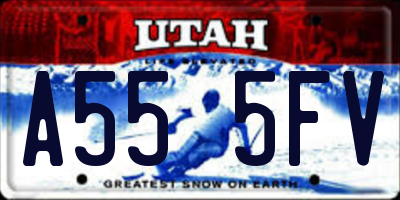 UT license plate A555FV