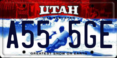 UT license plate A555GE