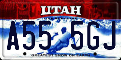 UT license plate A555GJ