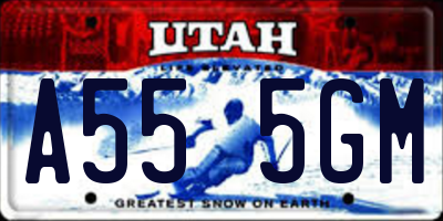 UT license plate A555GM