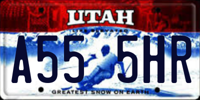 UT license plate A555HR