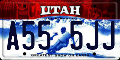 UT license plate A555JJ