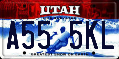 UT license plate A555KL