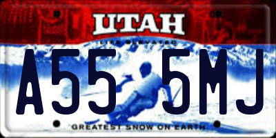 UT license plate A555MJ