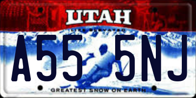 UT license plate A555NJ