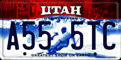 UT license plate A555TC