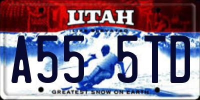 UT license plate A555TD