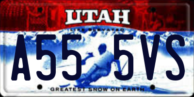 UT license plate A555VS