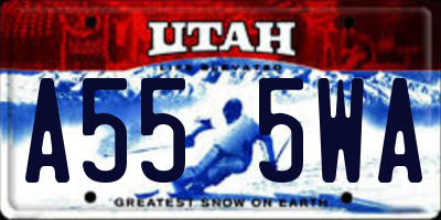 UT license plate A555WA