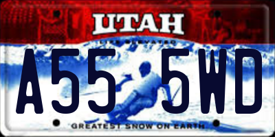 UT license plate A555WD