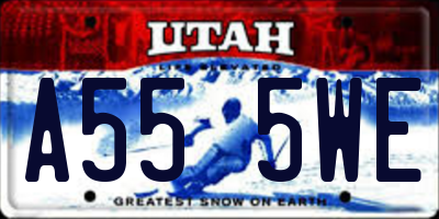 UT license plate A555WE