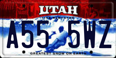 UT license plate A555WZ