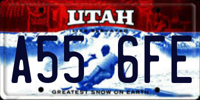 UT license plate A556FE