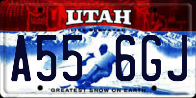UT license plate A556GJ