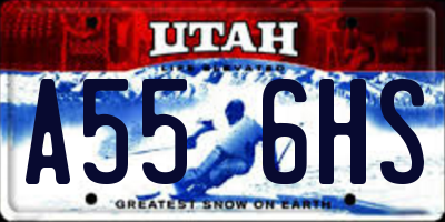 UT license plate A556HS