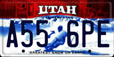 UT license plate A556PE