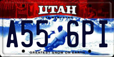 UT license plate A556PI