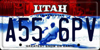 UT license plate A556PV