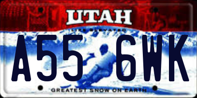 UT license plate A556WK