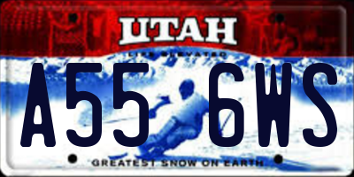 UT license plate A556WS