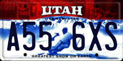 UT license plate A556XS