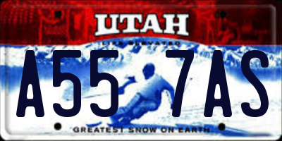 UT license plate A557AS